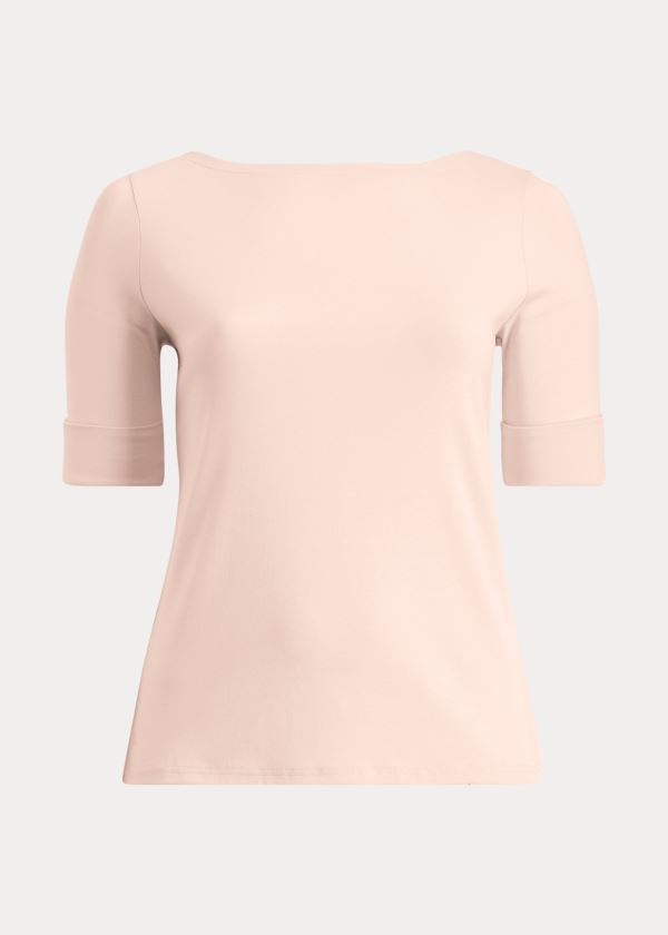 Women's Ralph Lauren Stretch Cotton Boatneck Tops | 420931VOD